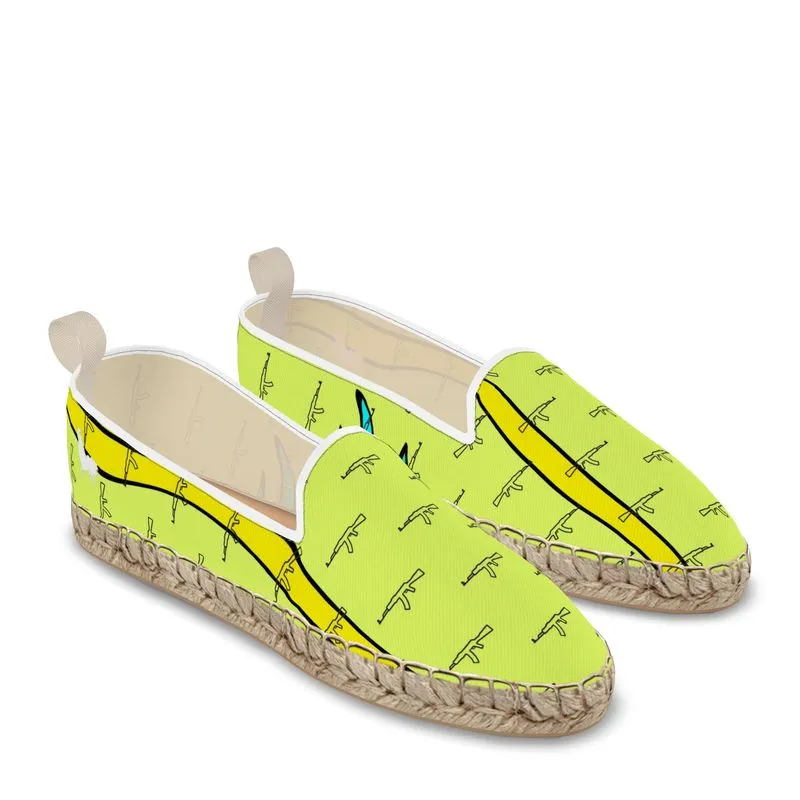 #428 cnl men’s loafer espadrilles lime/gun print