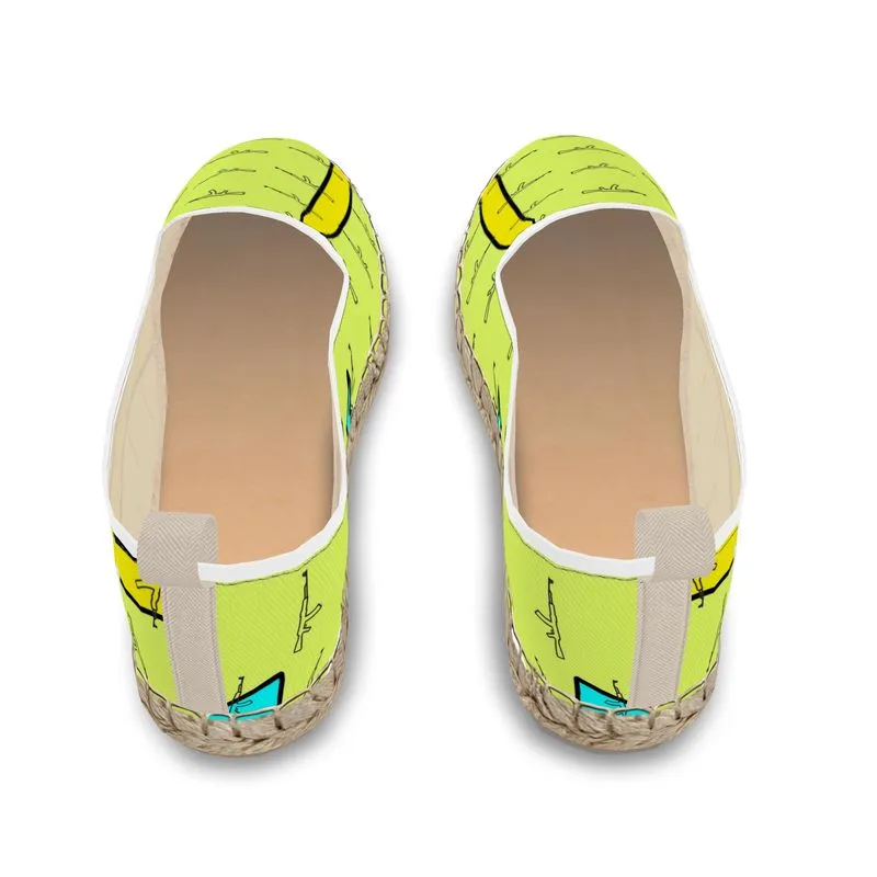 #428 cnl men’s loafer espadrilles lime/gun print