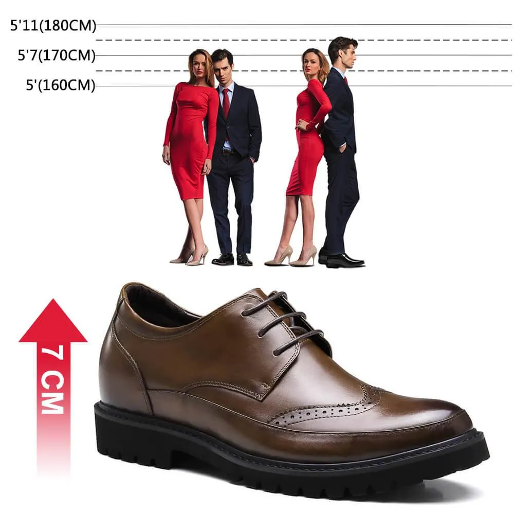 7 CM / 2.76 Inches CMR CHAMARIPA Formal Height Increasing Shoes Brogue Shoes