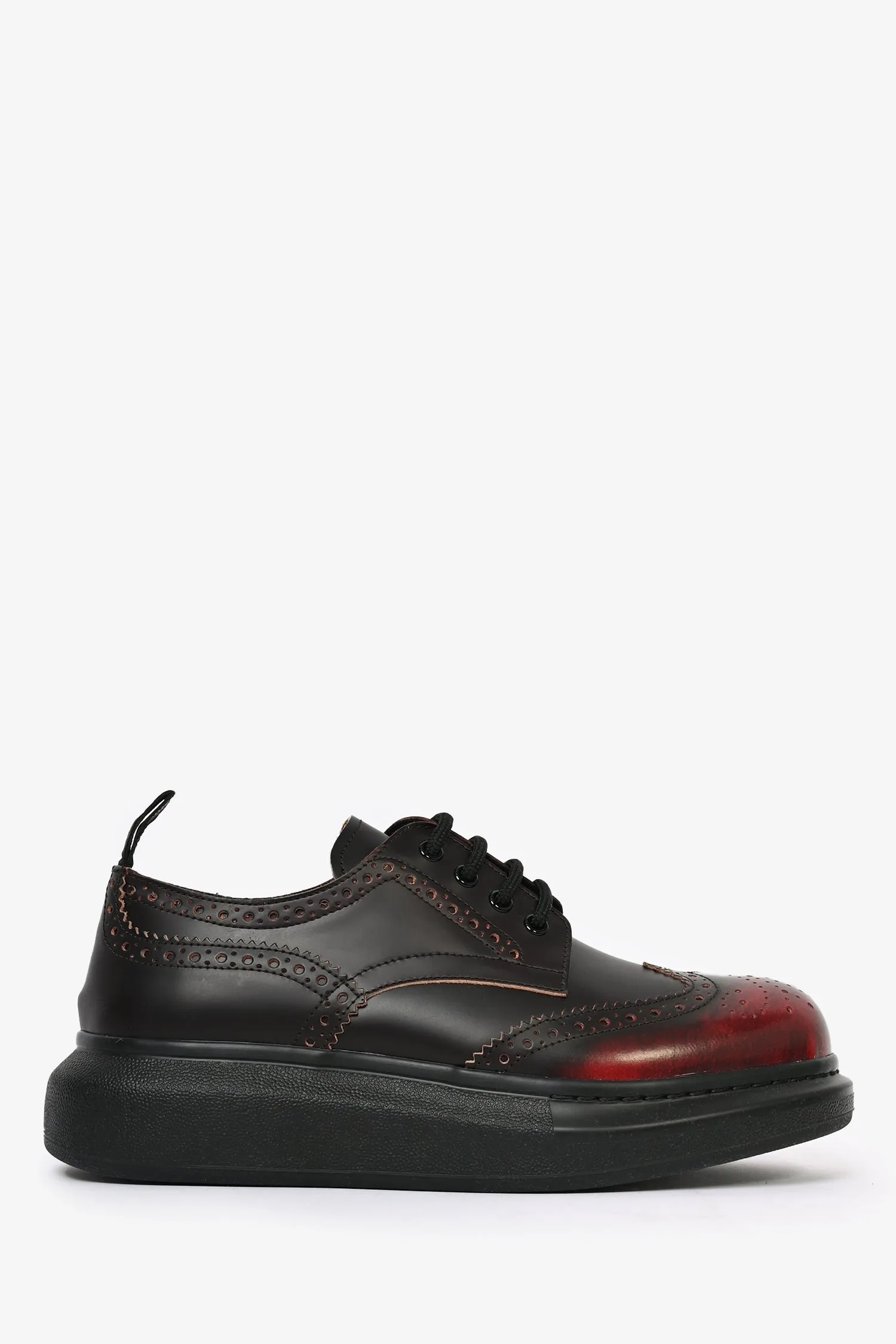 Alexander McQueen Burgundy Leather Summer Calf' Oxfords Size 40