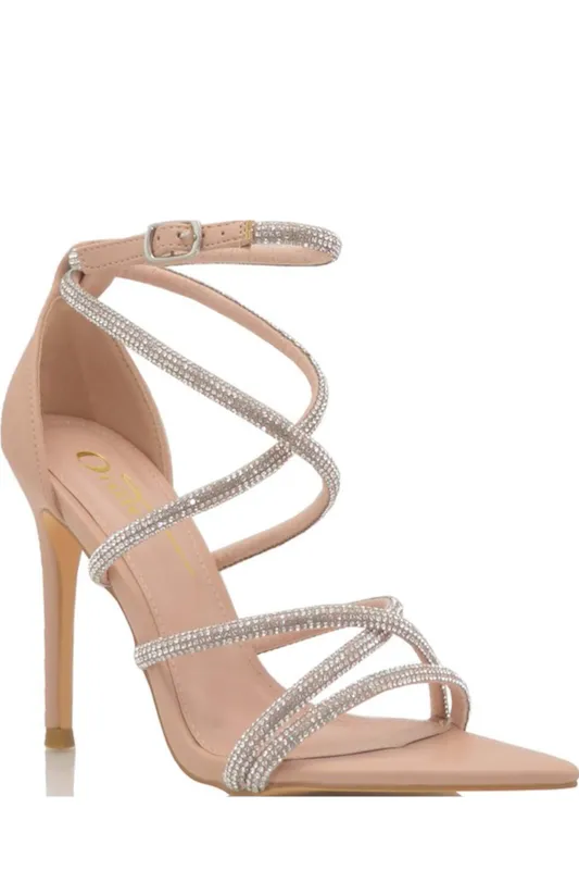 Ankle Straps Rhinestone Heel