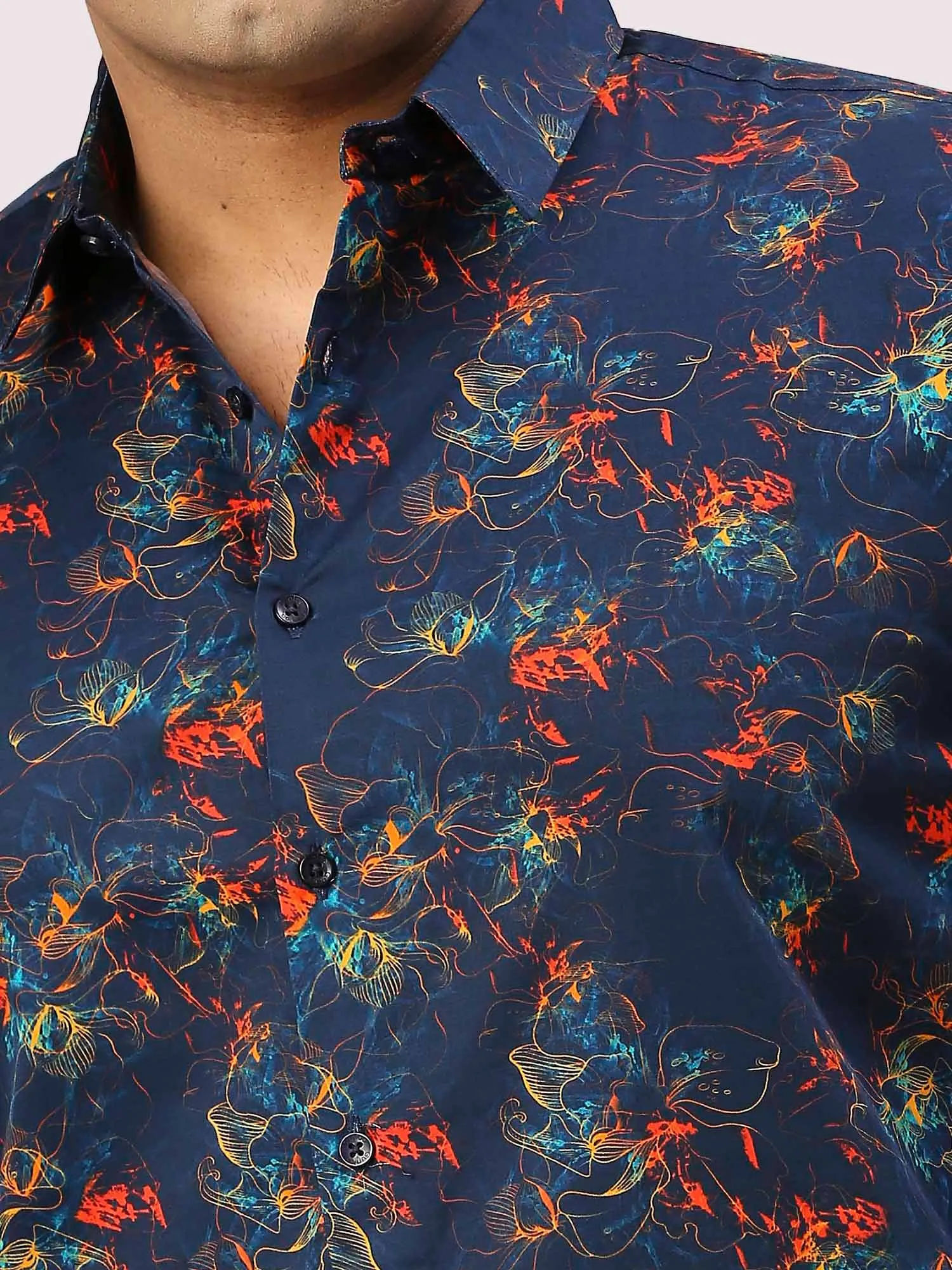 Aster Printed Half Sleeve Men's Plus Size Shirt