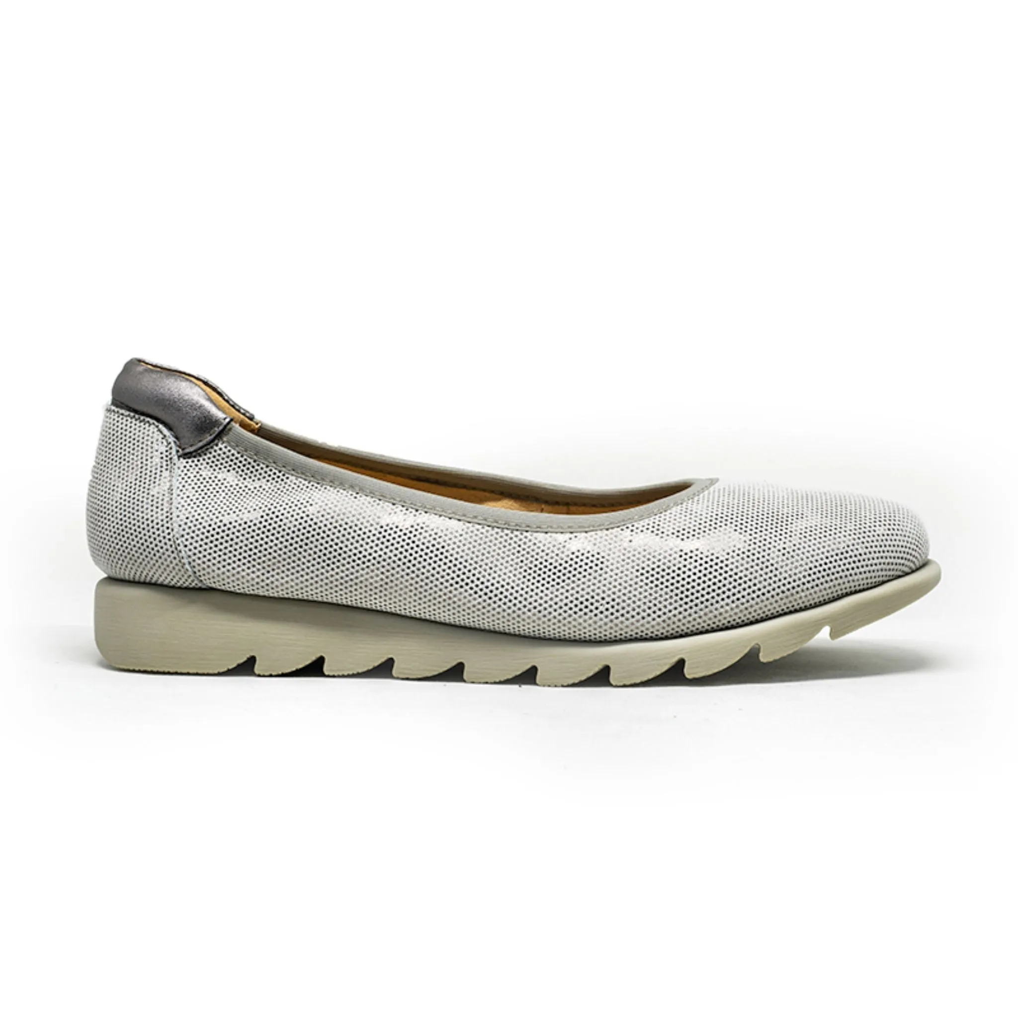 Barani Textured Leather Pumps Ballet Flats 8938-220 Gunmetal