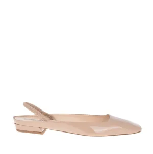 Bit Patent Nude Flat Shoes