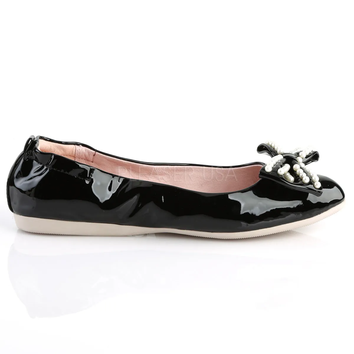 Black Ballet Pin Up Flats