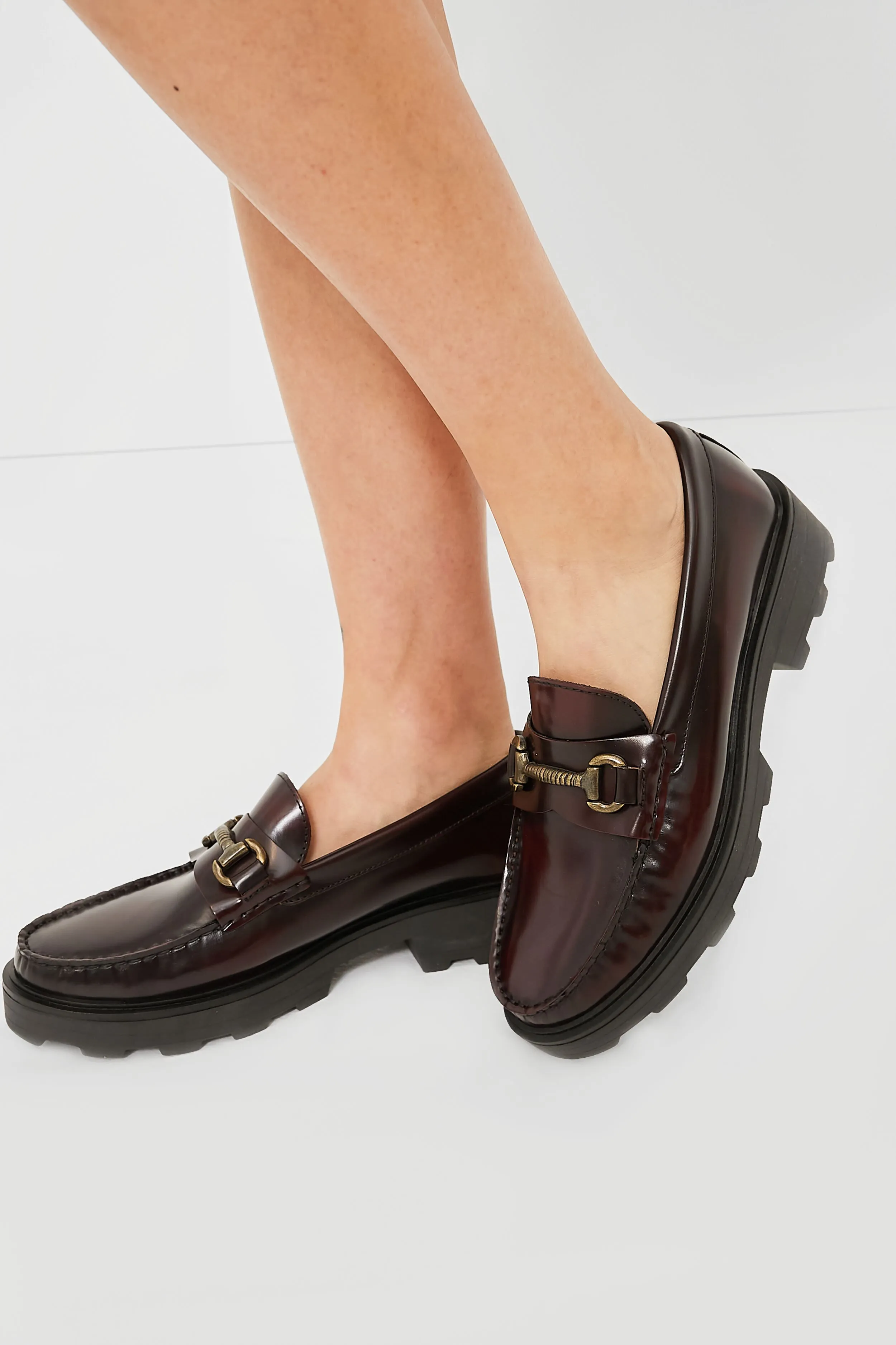 Bordeaux Idler Horsebit Tread Loafers