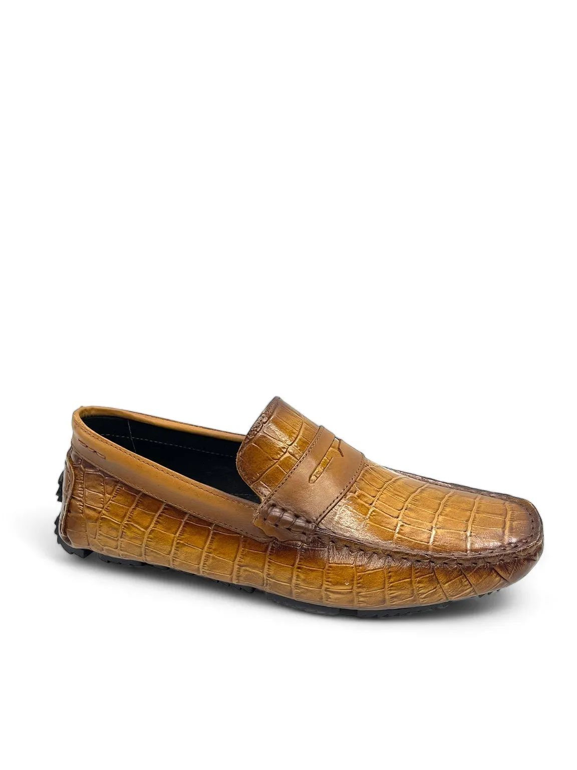 C-Moc Croc-embossed Penny Moccasins