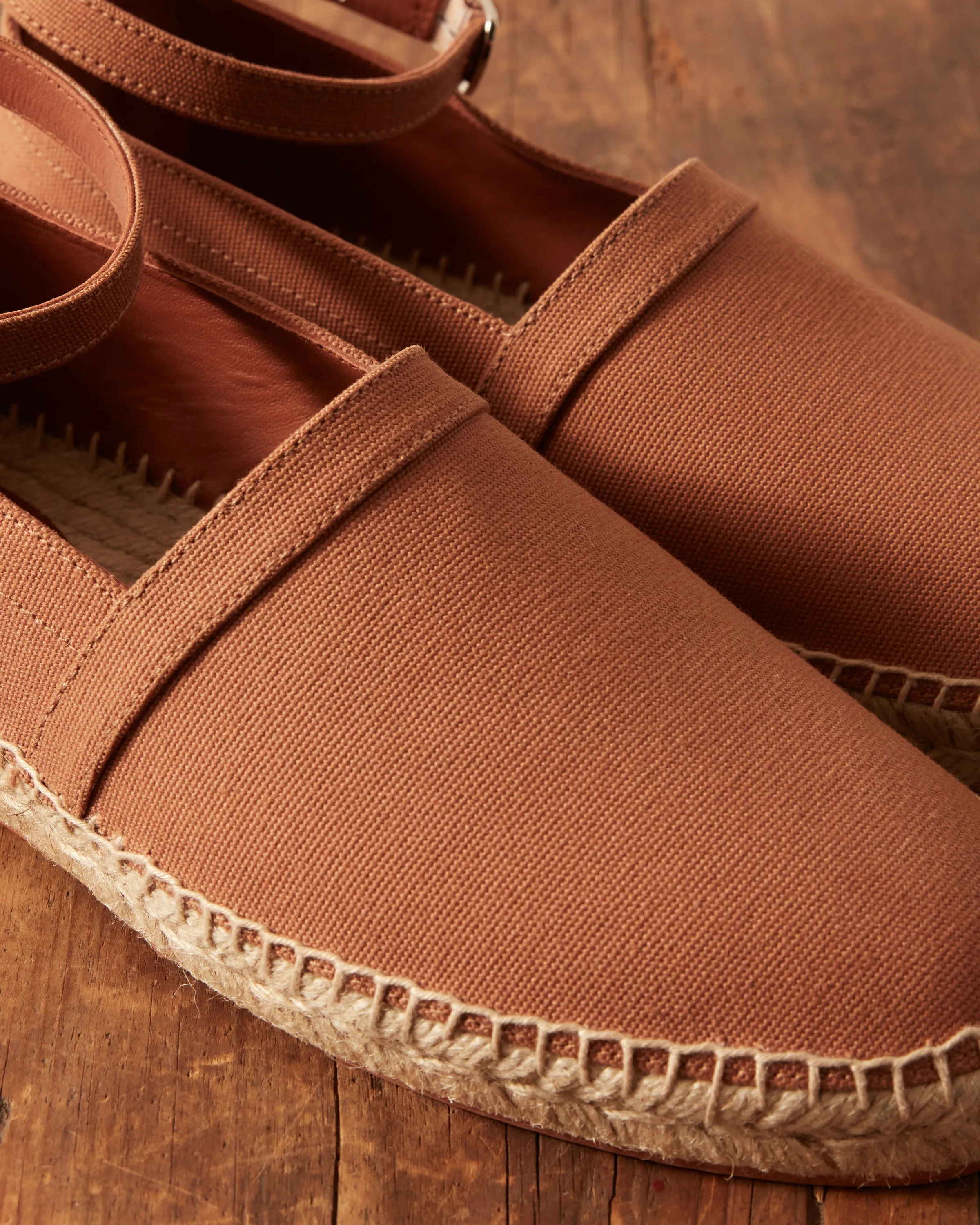 Canvas Slip-On Espadrilles - Brown