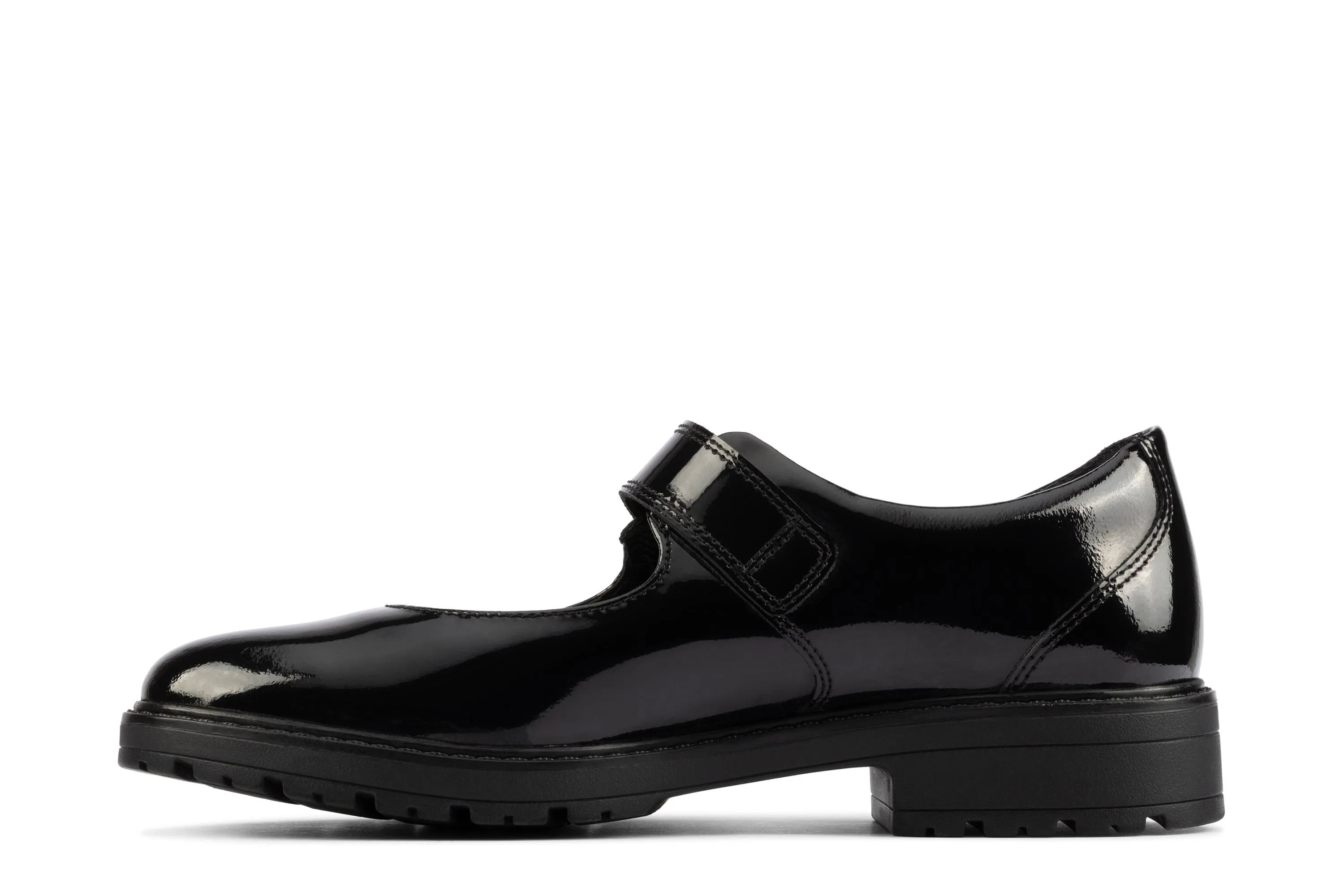 Clarks Loxham Walk Youth Black Patent