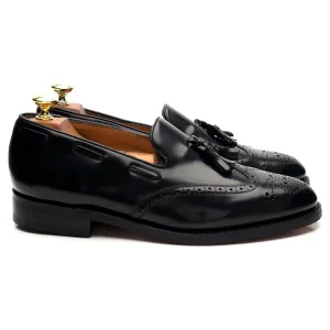 'Clive' Black Leather Tassel Loafers UK 7 F