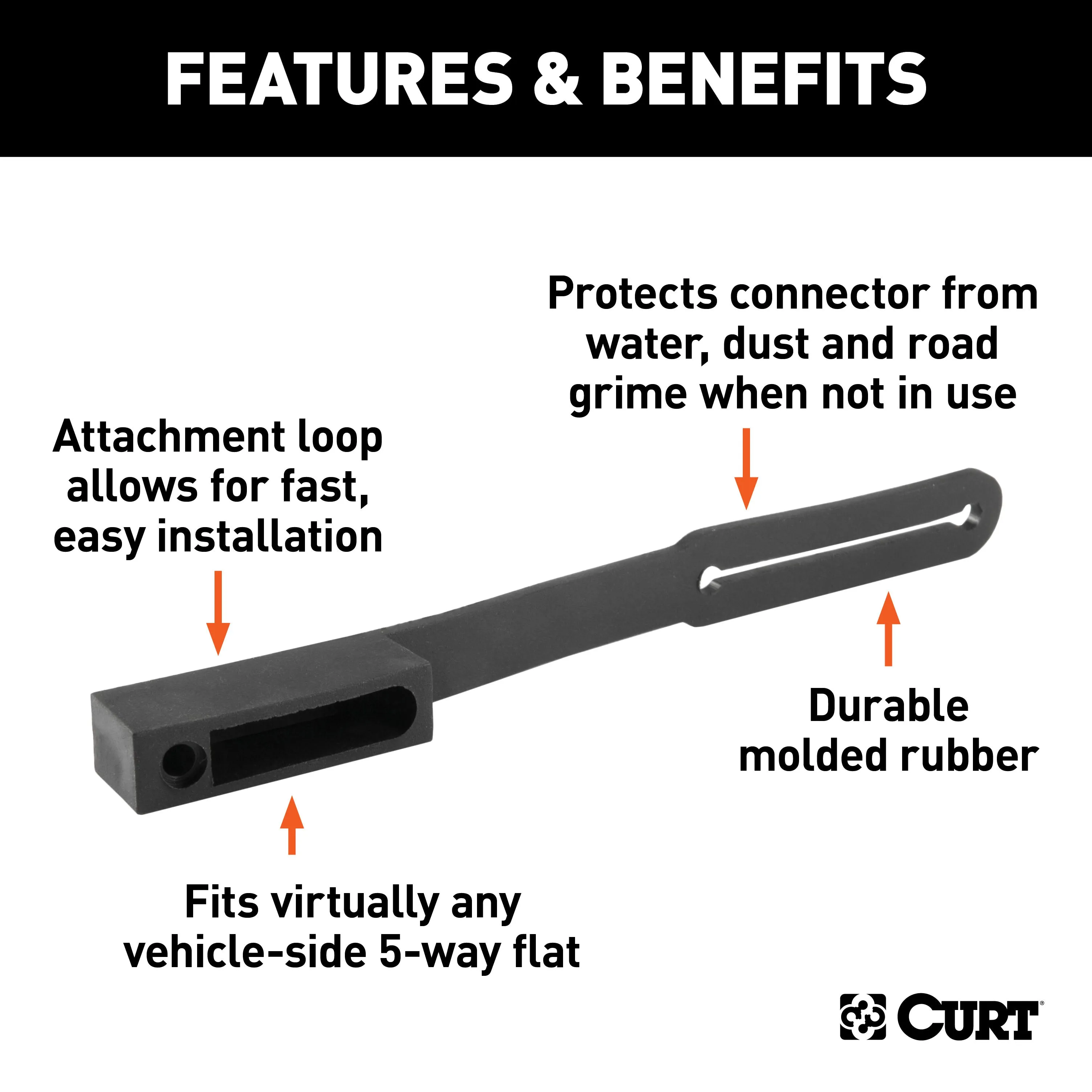 CURT 58203 CURT 58203 Vehicle-Side 5-Pin Flat Trailer Wiring Harness Connector Dust Cover