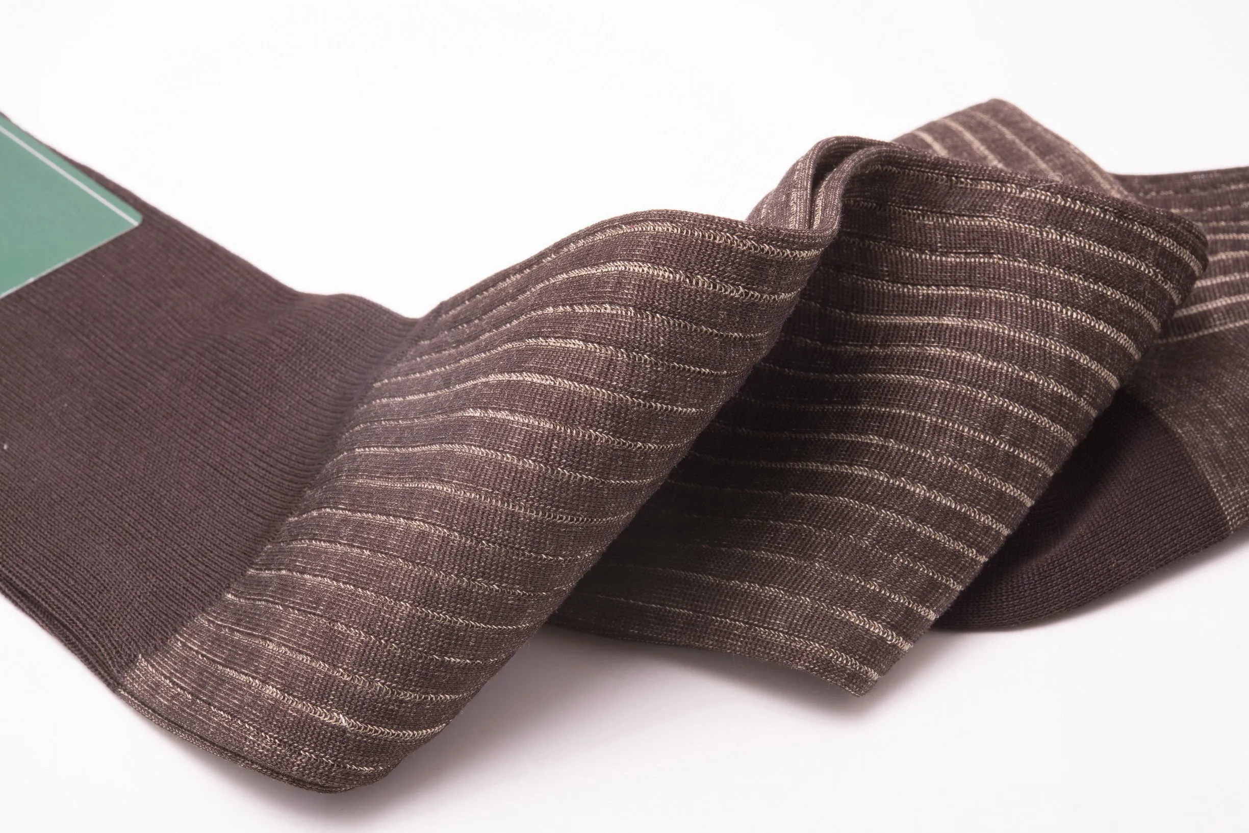 Dark Brown & Beige Shadow Stripe Cotton Socks