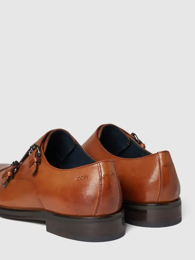 Double leather monk straps model “Kleitos” JOOP!, cognac color