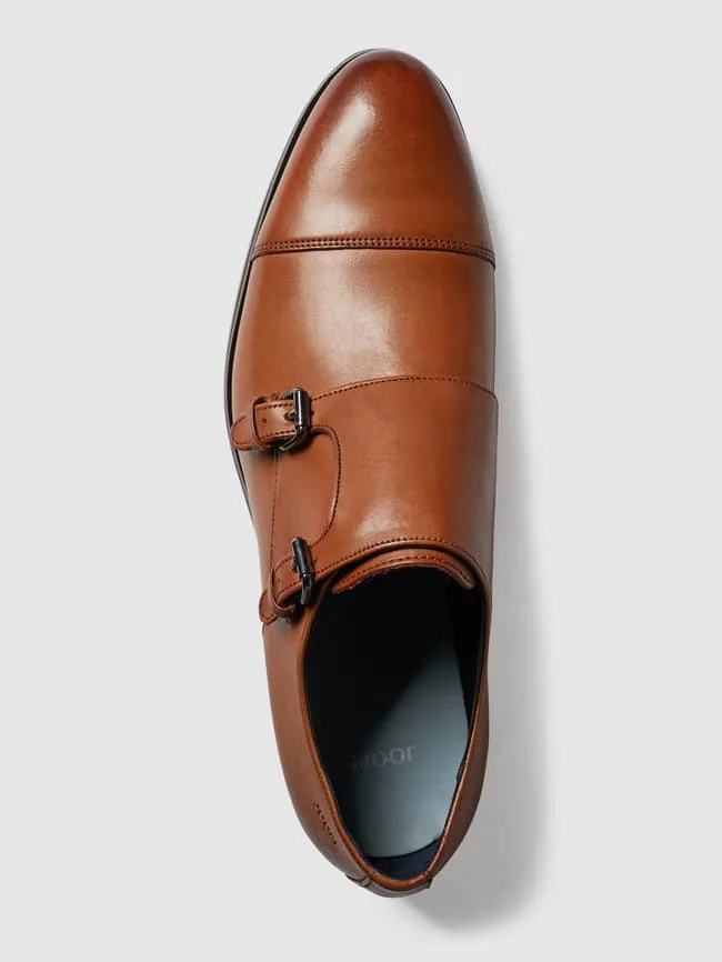 Double leather monk straps model “Kleitos” JOOP!, cognac color