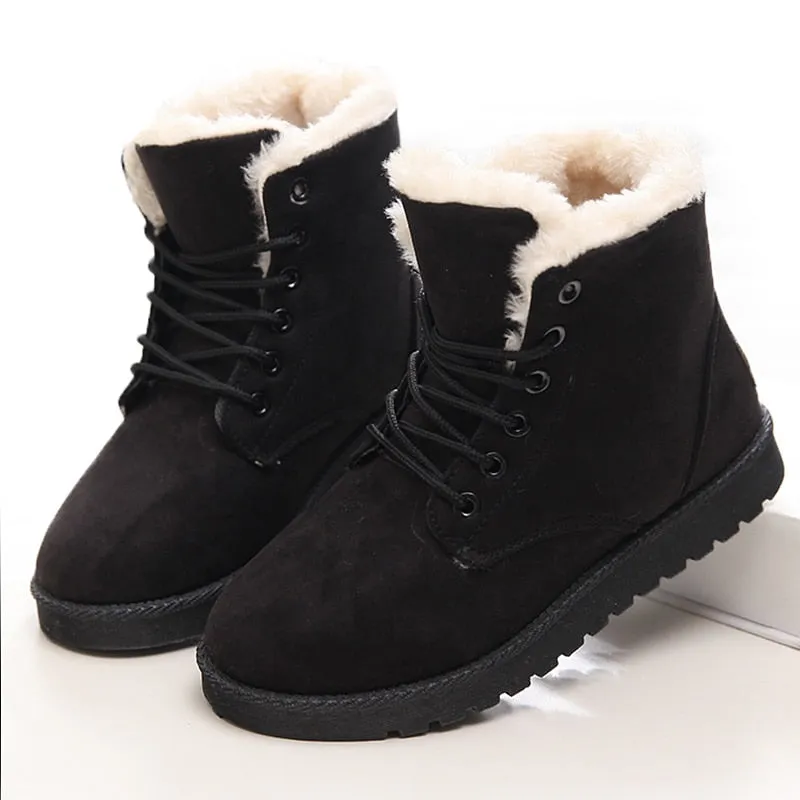 Faux Suede Winter Warm Women Snow Boots