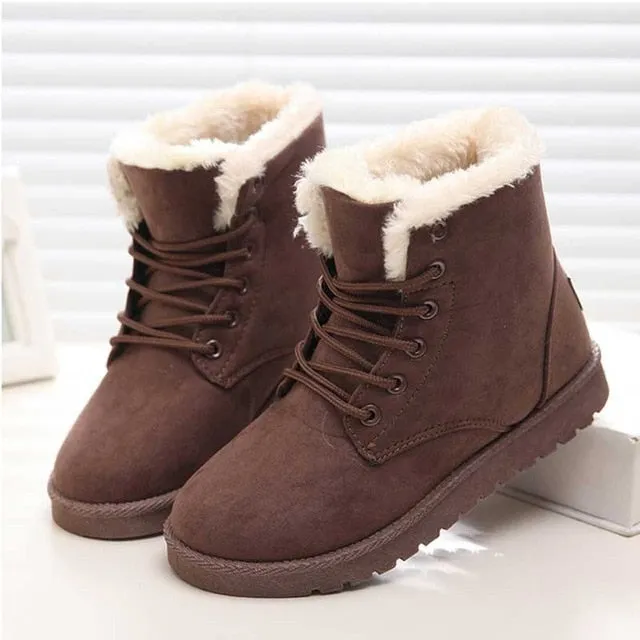 Faux Suede Winter Warm Women Snow Boots