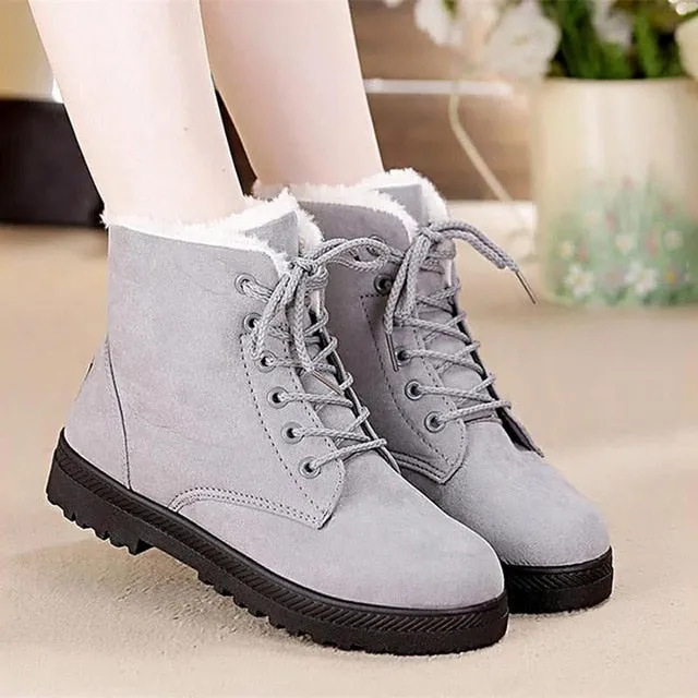 Faux Suede Winter Warm Women Snow Boots