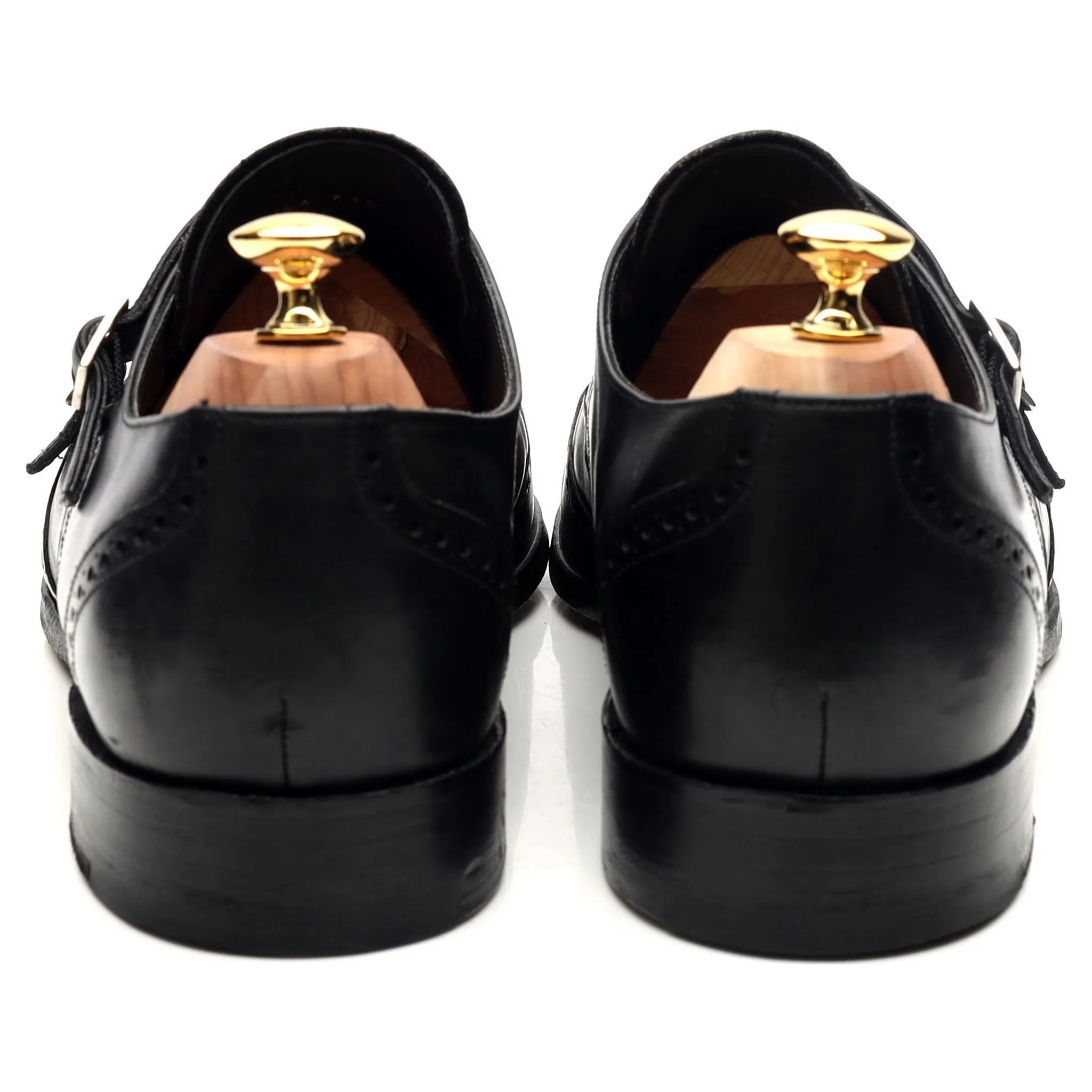 'Fleet' Black Leather Double Monk Strap UK 10.5 F