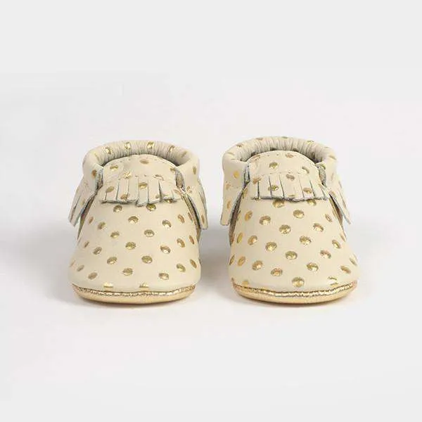 Freshly Picked | Moccs ~  Heirloom in Cream and Gold Size 4