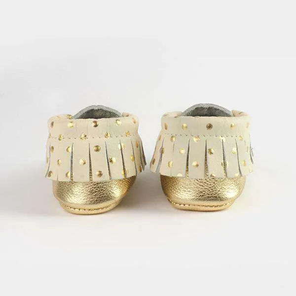 Freshly Picked | Moccs ~  Heirloom in Cream and Gold Size 4