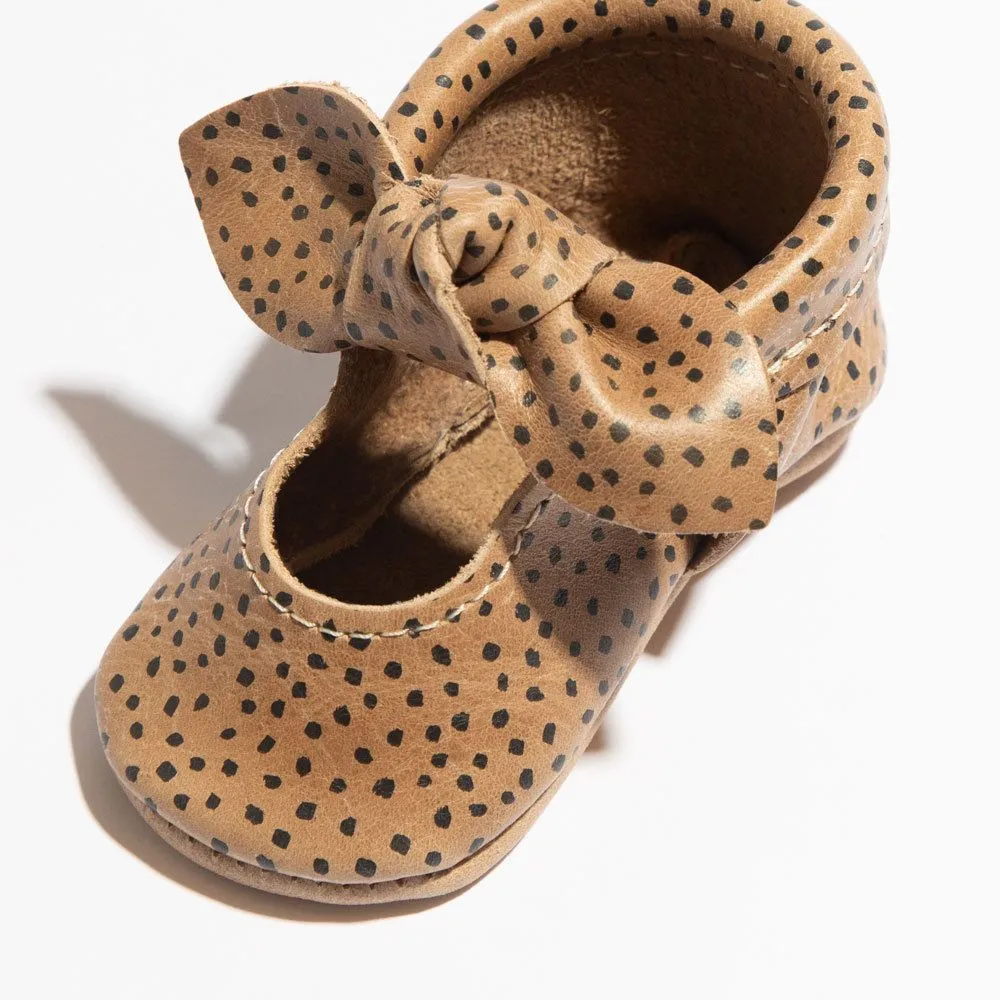 Freshly Picked Scatter Dot Knotted Bow Soft Sole Moccasins