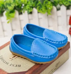 Girl/Boy Leather Soft Shoes Children Kids Baby Casual Shoes Solid Color Sneakers