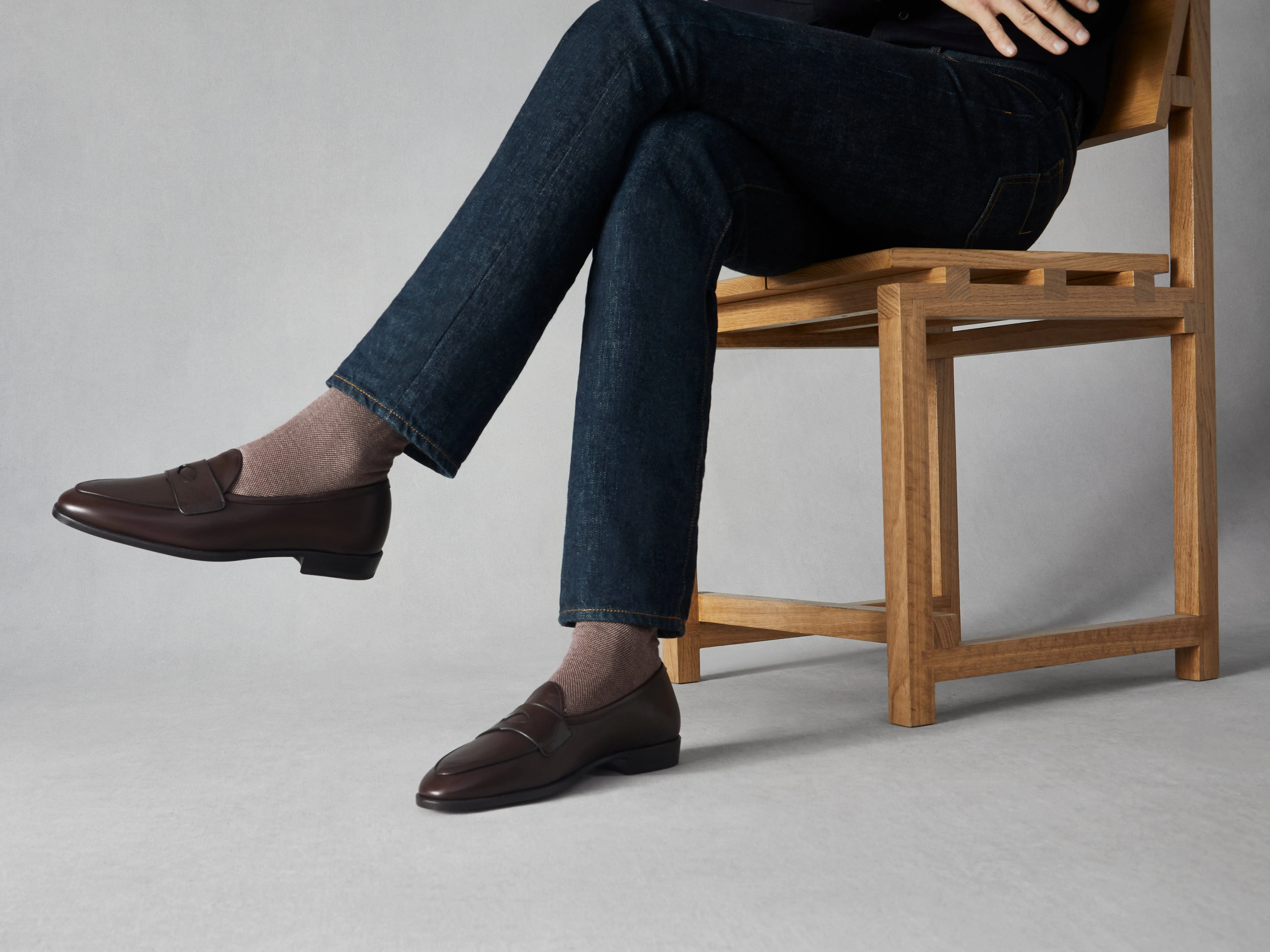 Grand Fleurus Penny Loafers in Dark Brown Noble Calf