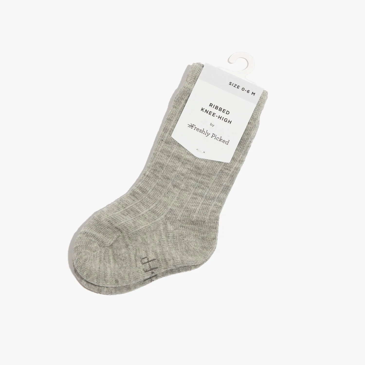 Heathered Gray Ribbed Tube Sock