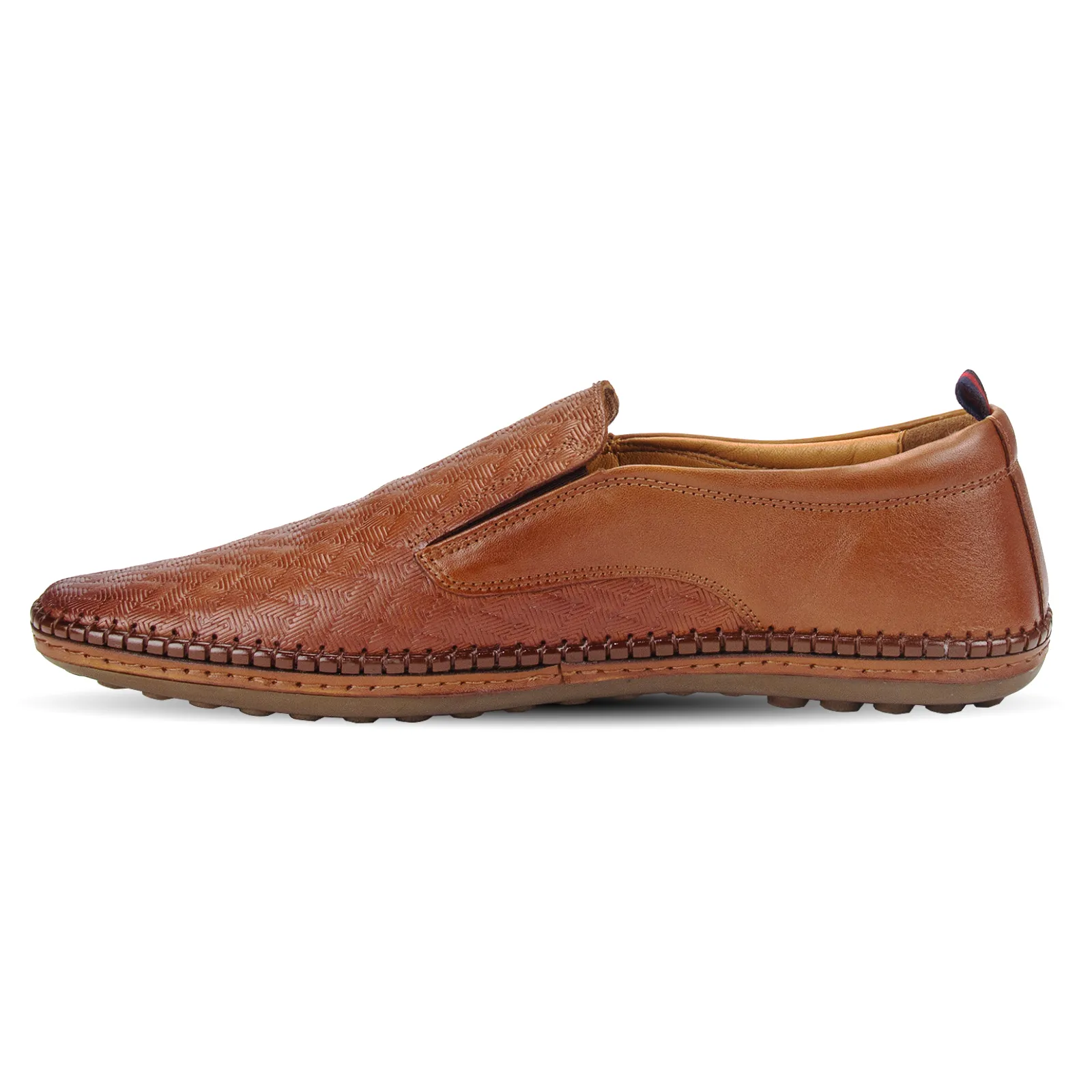 Jim Men's Textured leather casual Moccasin