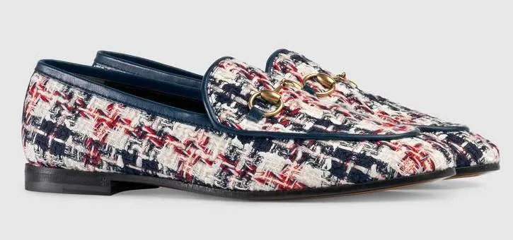 'Jordaan' Tweed Check Loafers