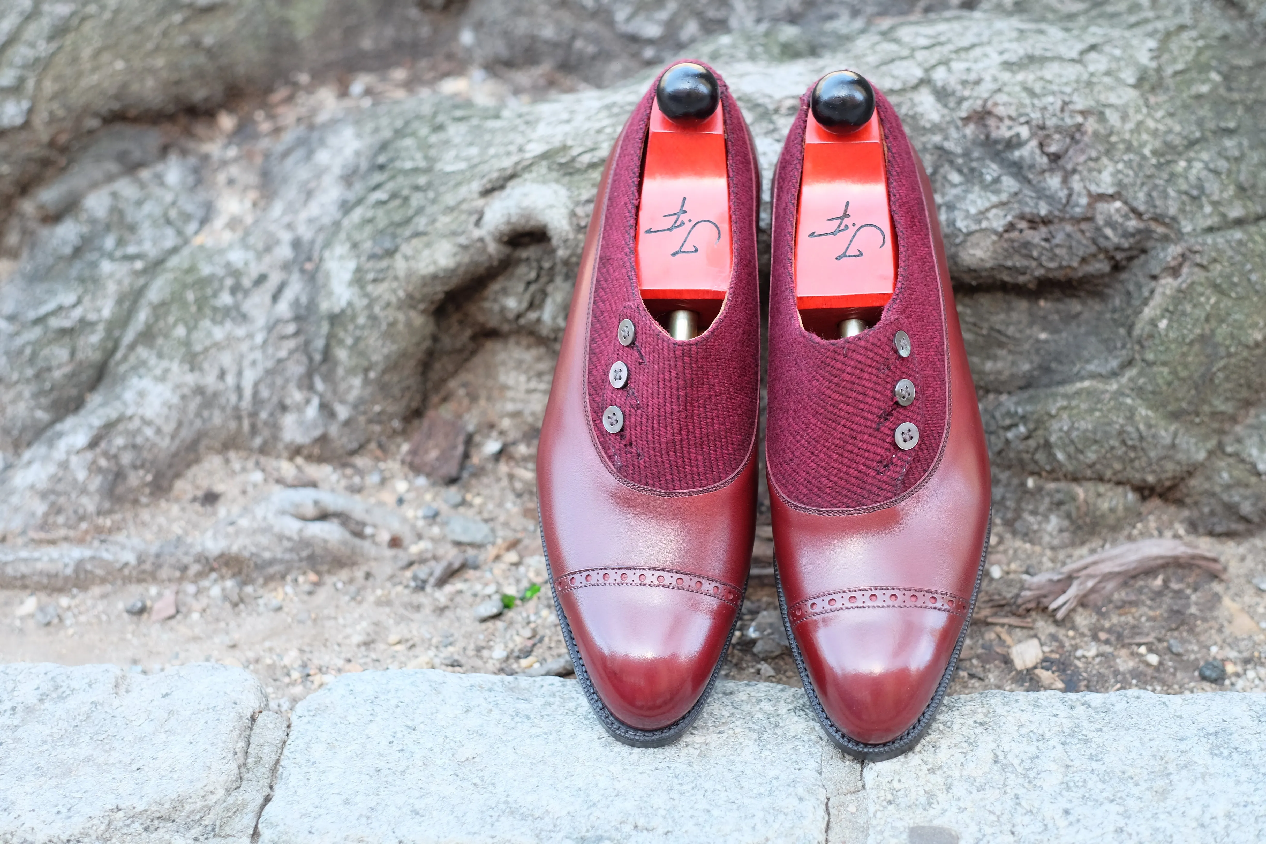 Kingston - MTO - Burgundy Calf / Red Poulsbo - NGT Last - Single Leather Sole