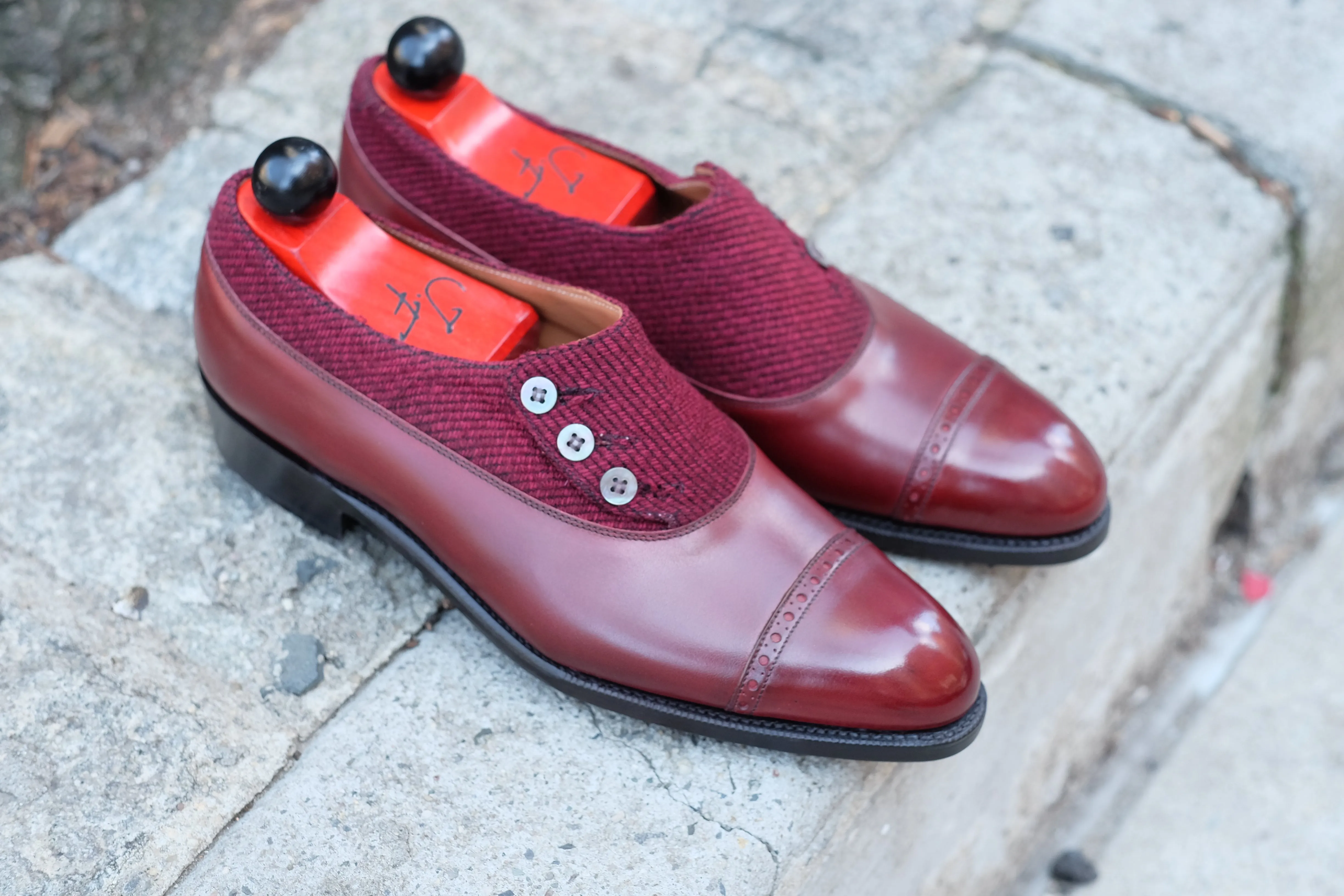 Kingston - MTO - Burgundy Calf / Red Poulsbo - NGT Last - Single Leather Sole