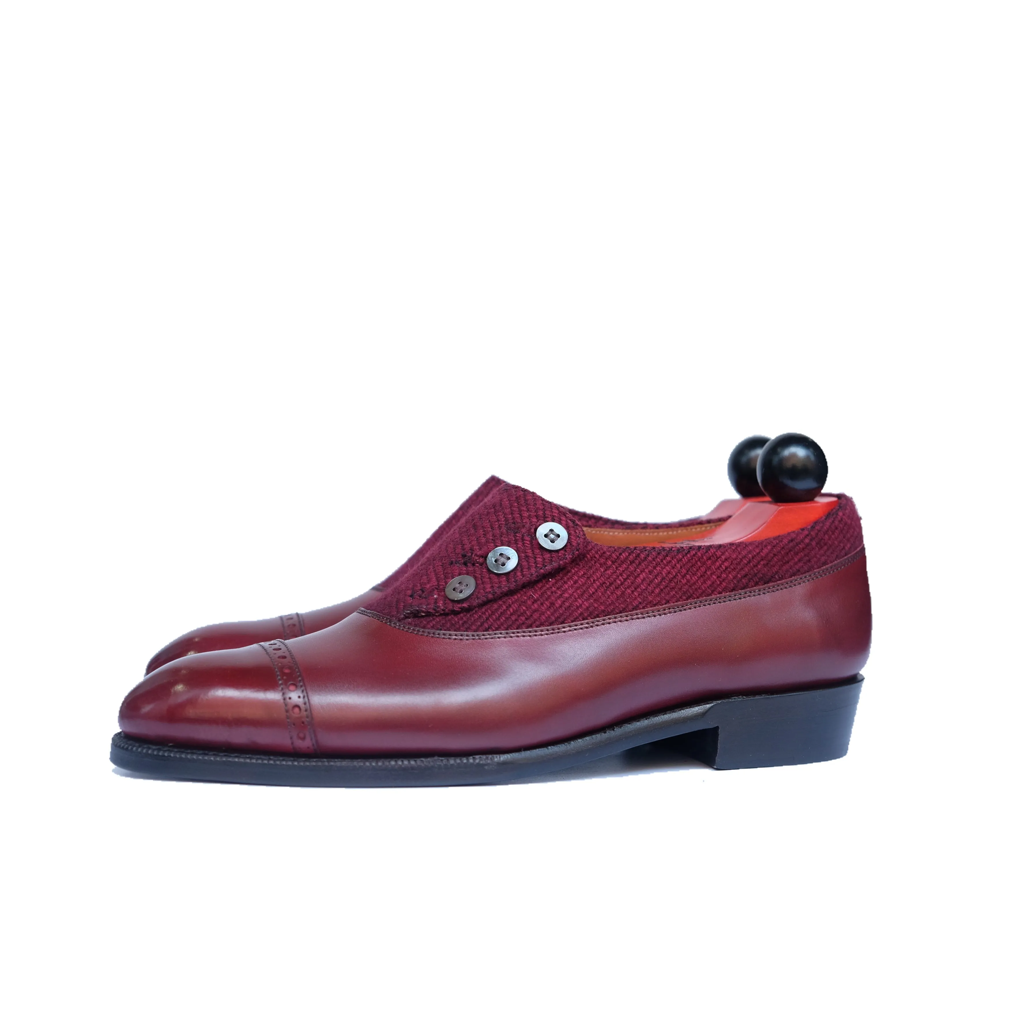 Kingston - MTO - Burgundy Calf / Red Poulsbo - NGT Last - Single Leather Sole