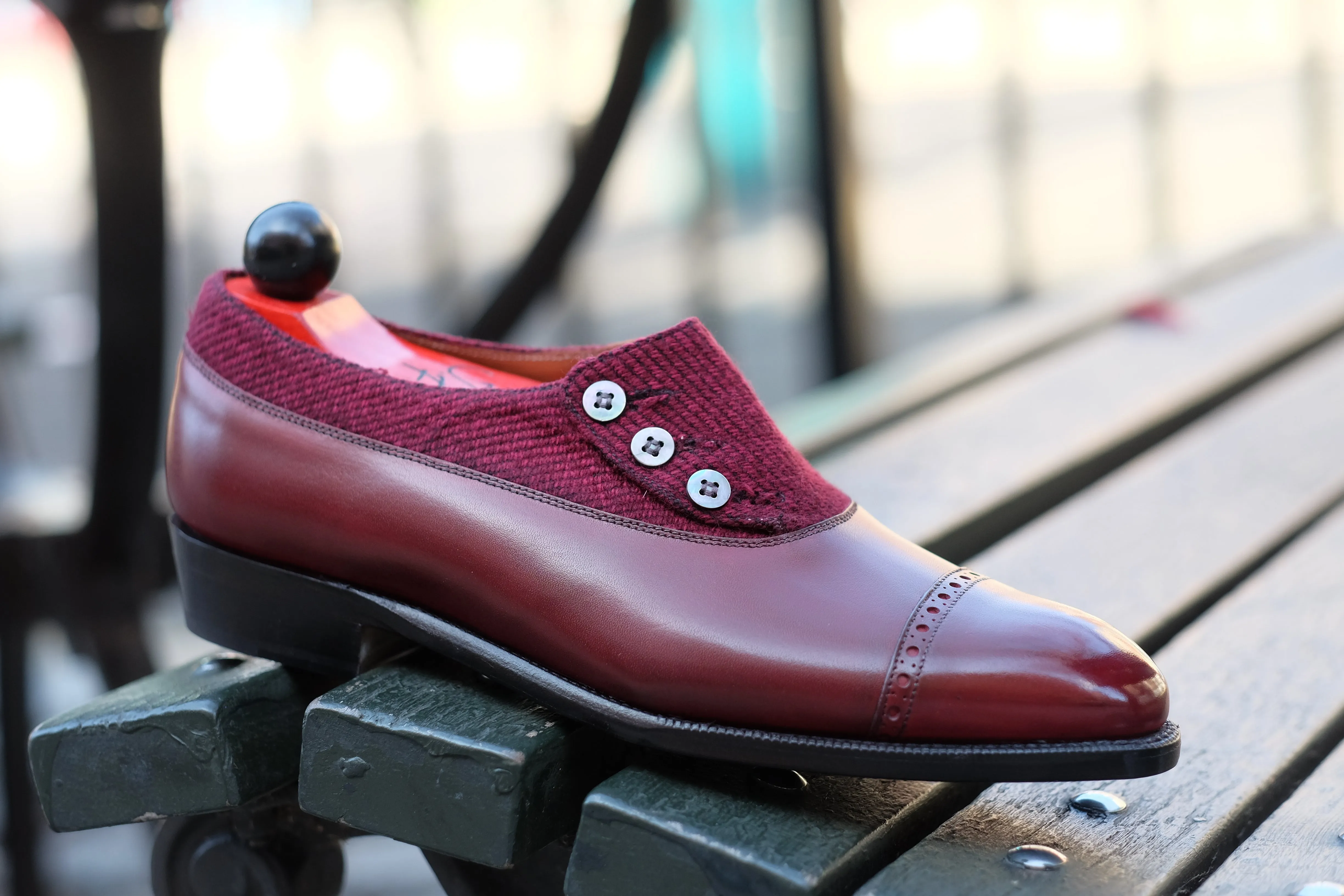 Kingston - MTO - Burgundy Calf / Red Poulsbo - NGT Last - Single Leather Sole