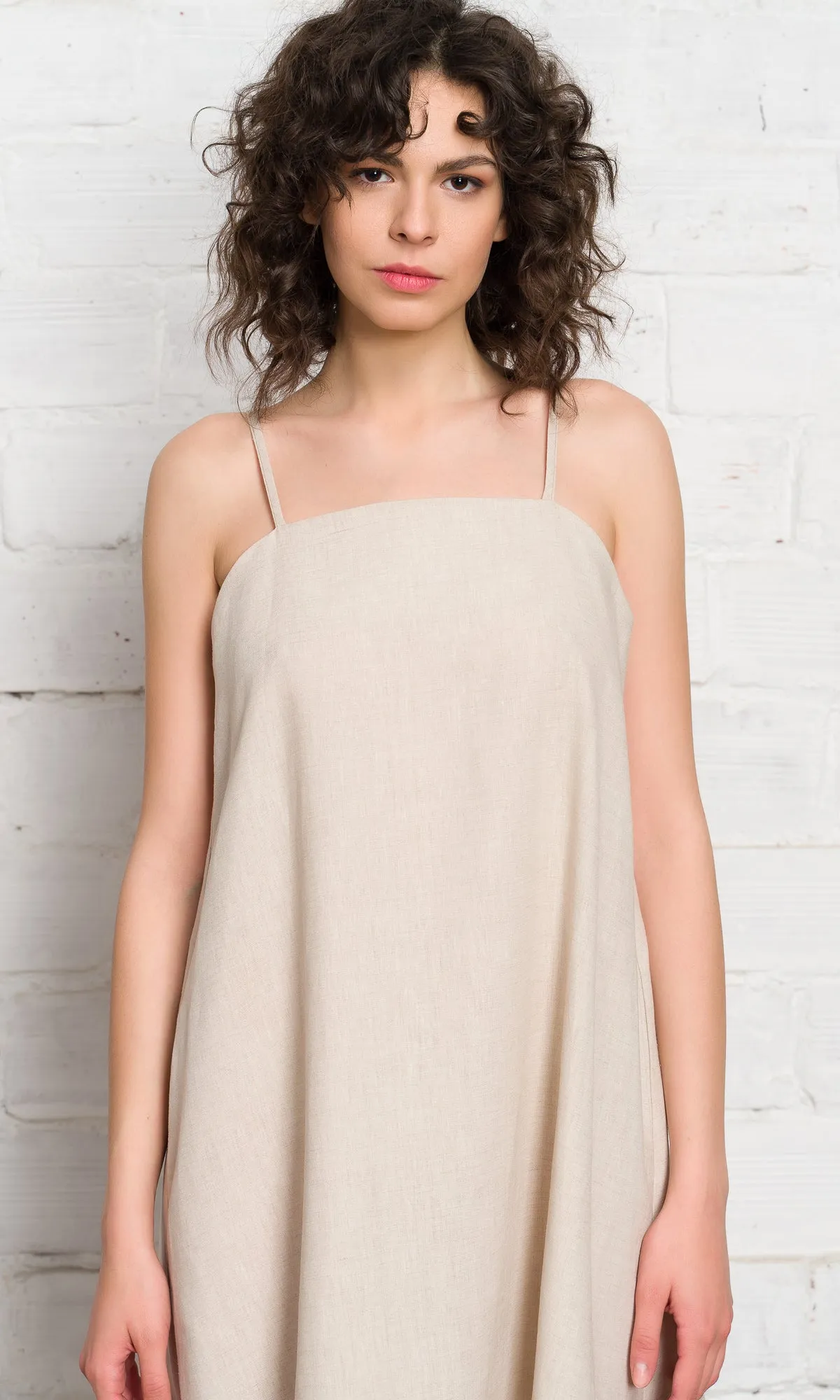 Linen Midi Camisole Dress