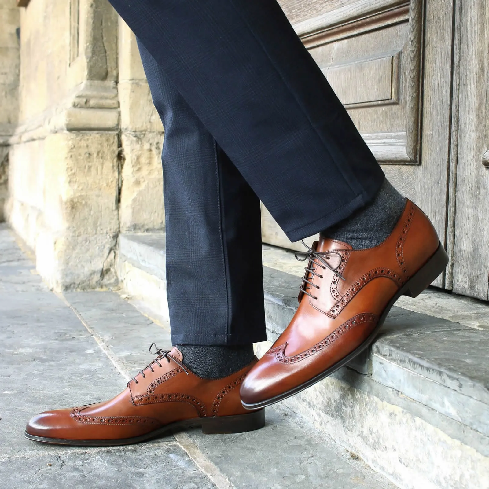 Madison Wingtip Derby Brogue Chestnut