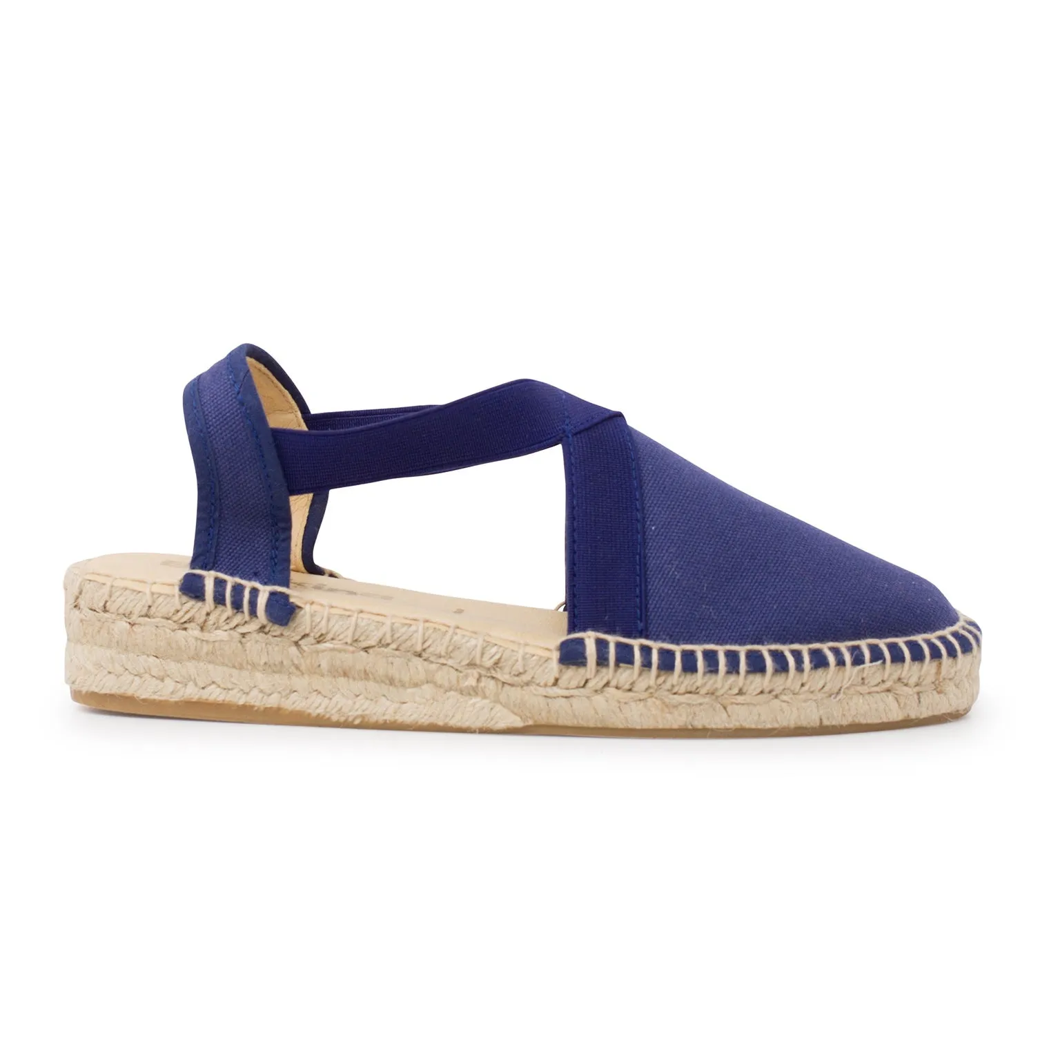 Marseille Eco Canvas Vegan Espadrille Wedges - Navy