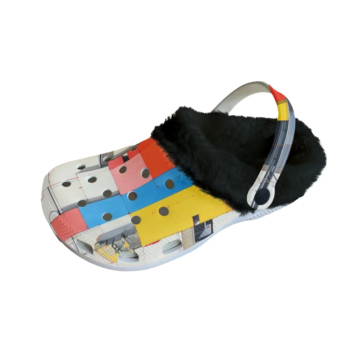 Mc#20 Men's Classic Clogs with Fleece, abstract,  print