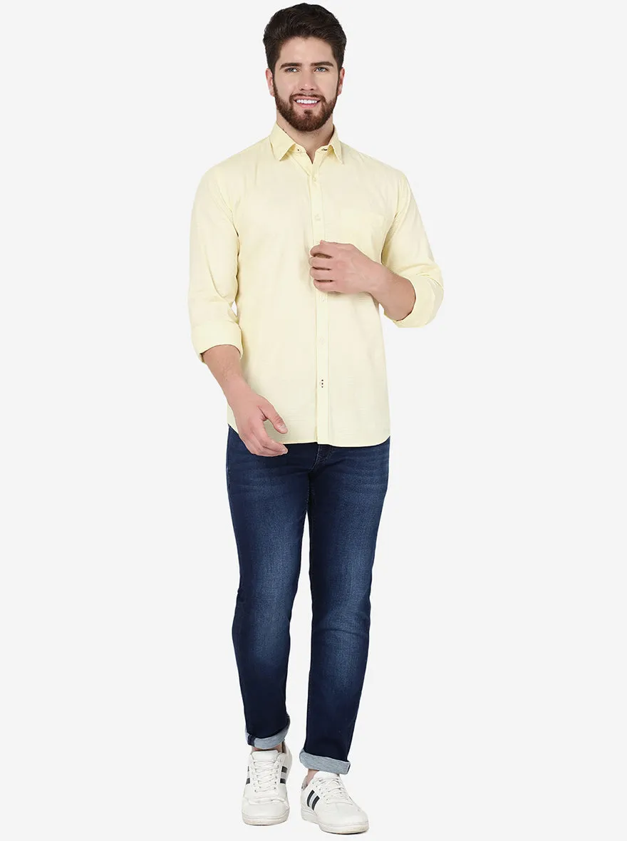 Mellow Yellow Checked Smart Fit Semi Casual Shirt | Greenfibre