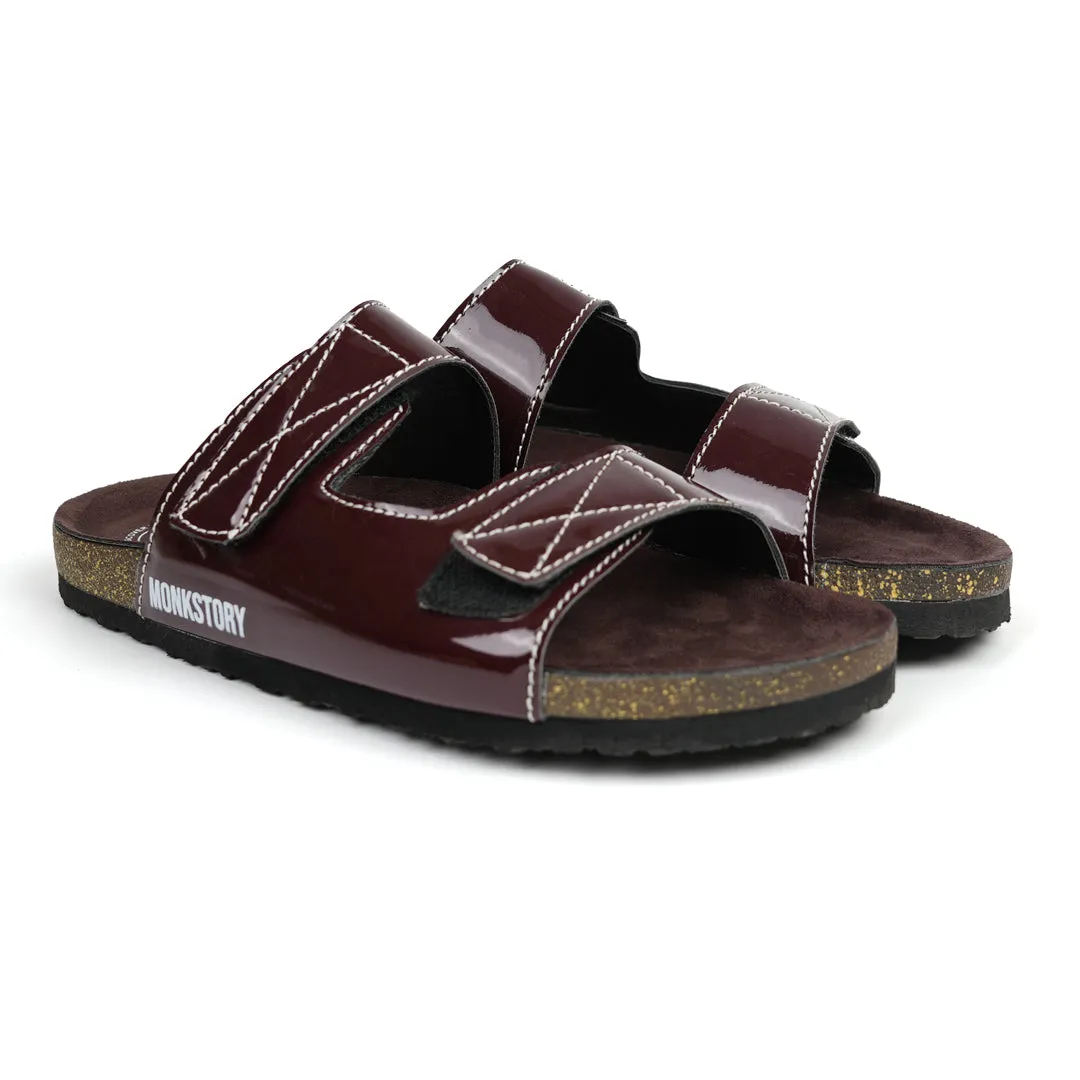 Monkstory Cork Dual-Straps Sandals - Glossy brown