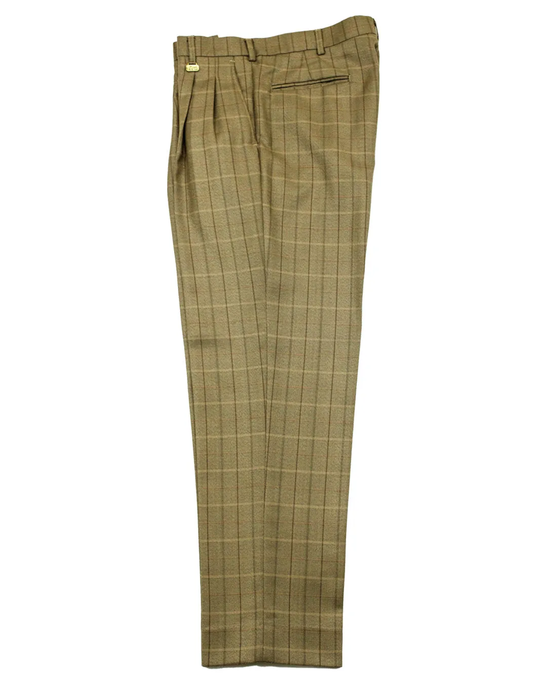 Navada Light Brown 2 Pleat check Trouser