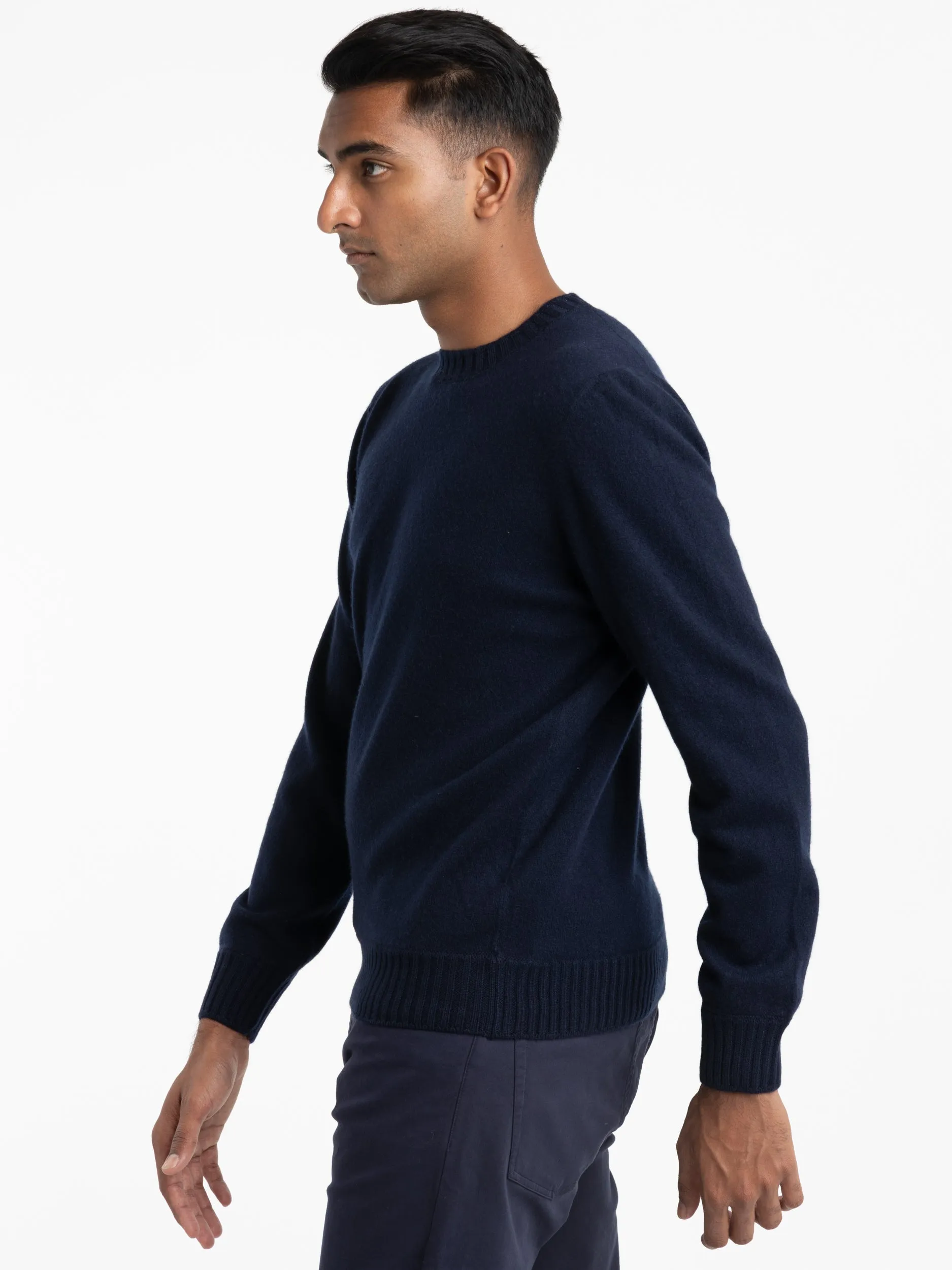 Navy Felt Cashmere Sweater