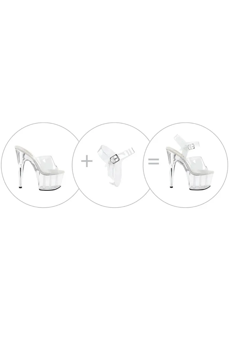 Pleaser USA Detachable Ankle Straps - Clear