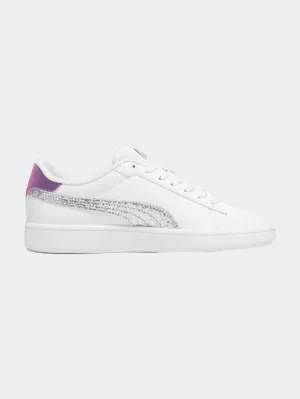 Puma Smash 3.0 Star Glow Gs-Girls Lifestyle Shoes White/Strawberry/Prpl