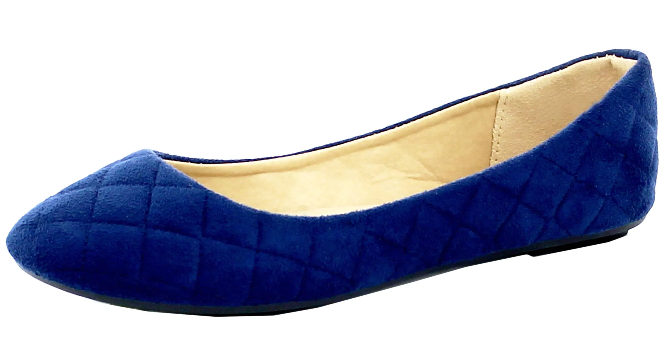 Refresh Footwear Women's Quilted Round Toe Ballet Flat