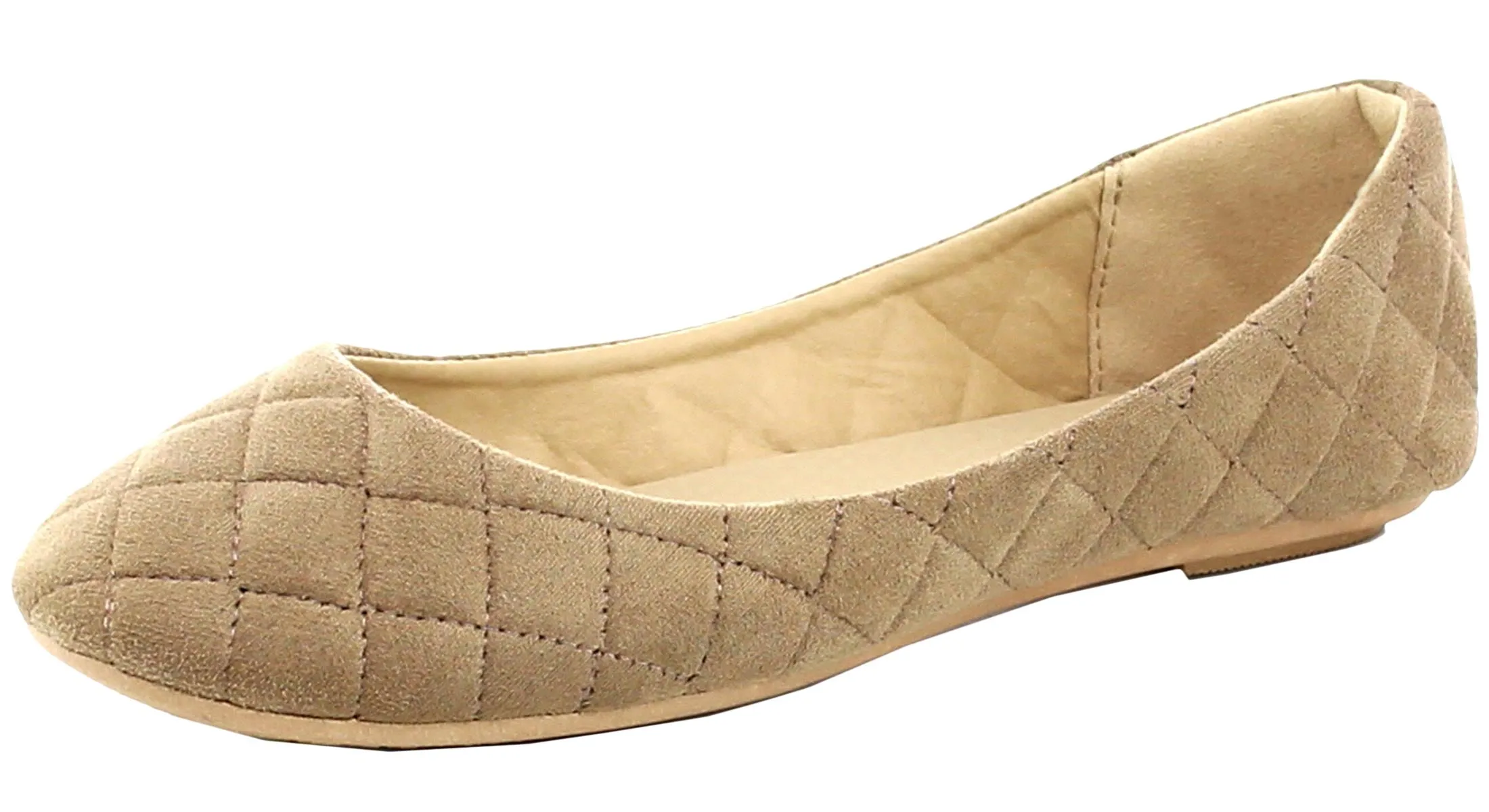 Refresh Footwear Women's Quilted Round Toe Ballet Flat