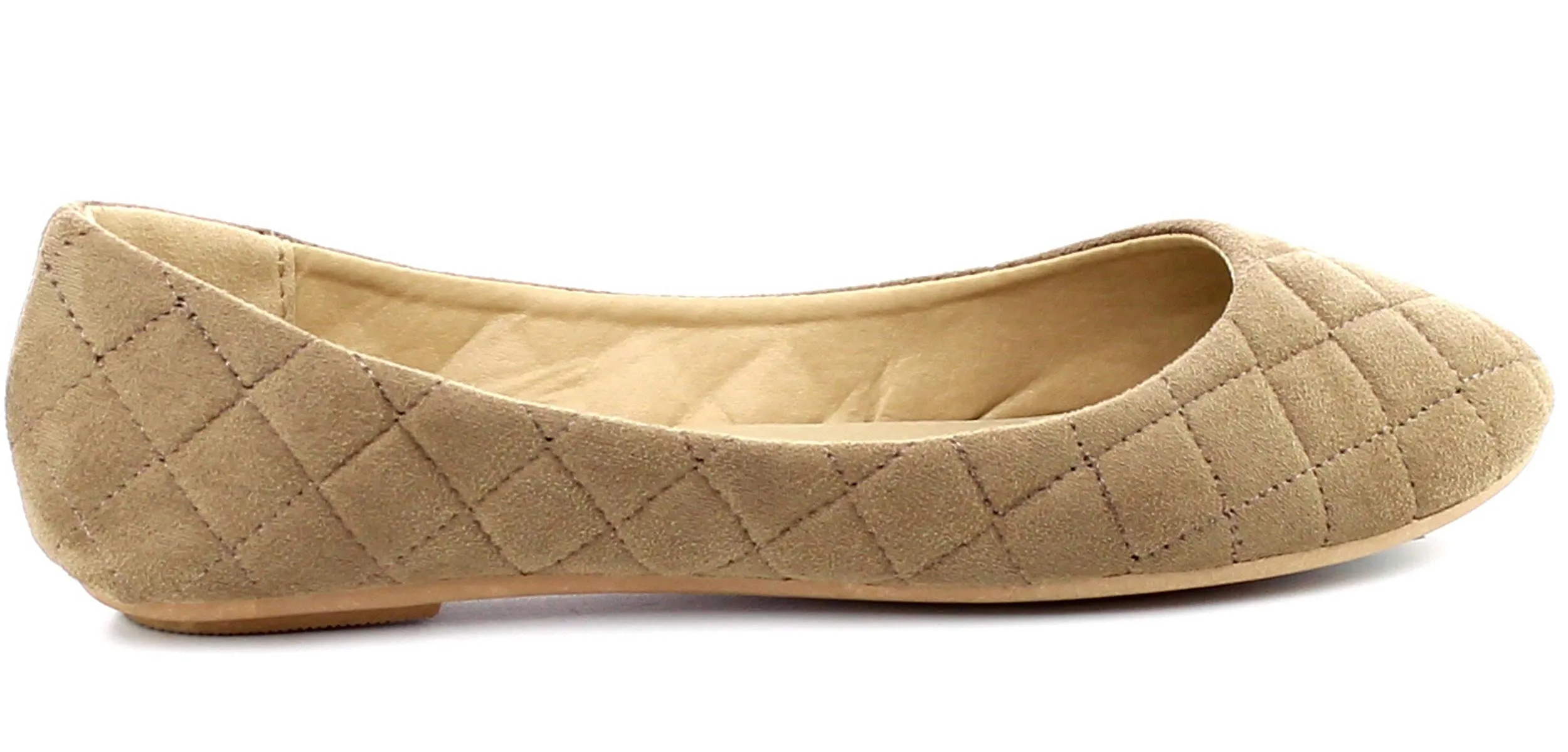 Refresh Footwear Women's Quilted Round Toe Ballet Flat