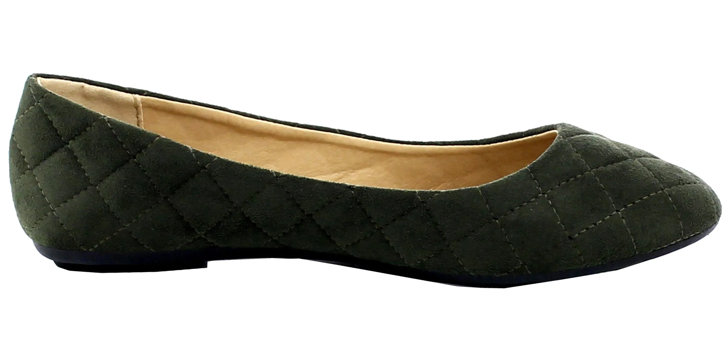 Refresh Footwear Women's Quilted Round Toe Ballet Flat