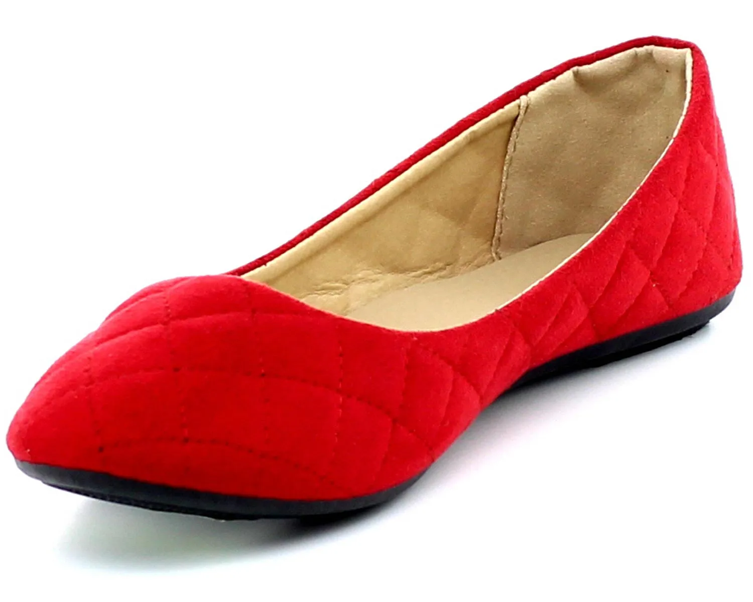 Refresh Footwear Women's Quilted Round Toe Ballet Flat