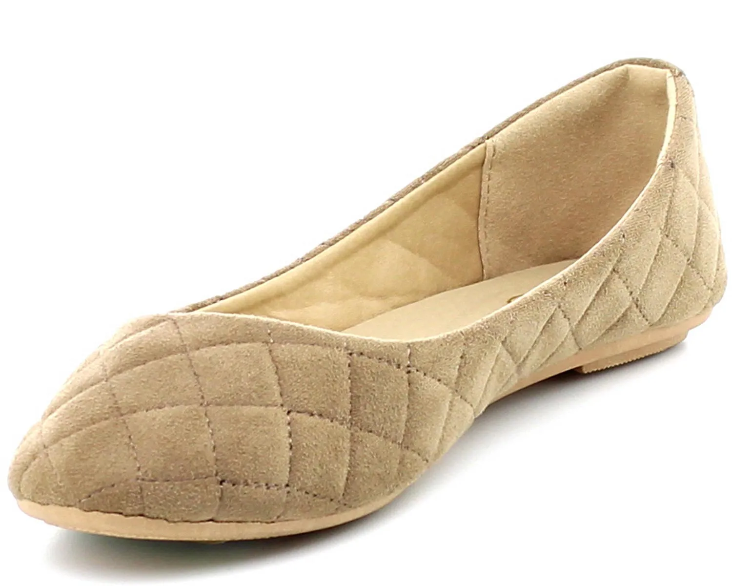 Refresh Footwear Women's Quilted Round Toe Ballet Flat